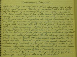 Handschriftlicher Tagebucheintrag in Polnisch