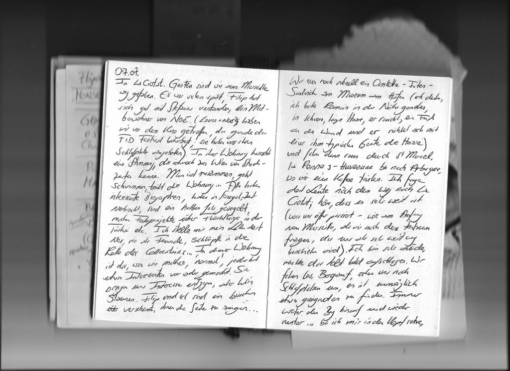 Handschriftlicher Tagebucheintrag auf Deutsch